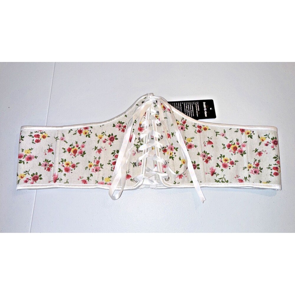 Scarlet Darkness NWT Medieval Steampunk Floral Lace Up Corset Belt Sz 16 Peasant